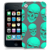 Skal till Apple iPhone 3GS - Dödskallar - Turkos