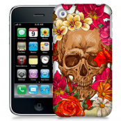 Skal till Apple iPhone 3GS - Dödskalle - Blommor