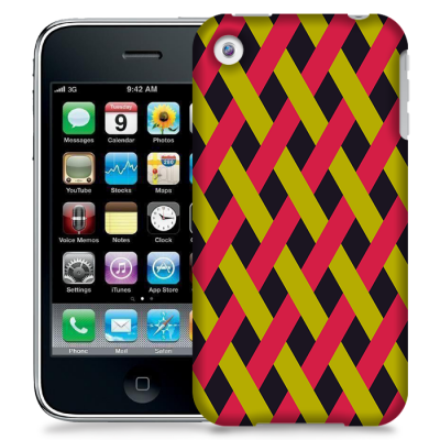 Skal till Apple iPhone 3GS - Flätat - Grön/Rosa