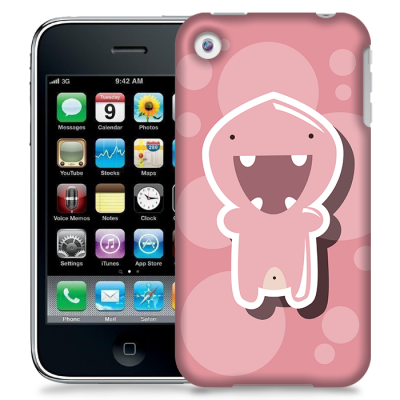 Skal till Apple iPhone 3GS - Glatt Bubbelmonster - Rosa