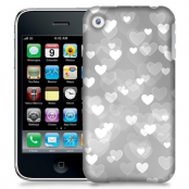 Skal till Apple iPhone 3GS - Hjärtan - Grå