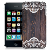 Skal till Apple iPhone 3GS - Mörkt trä med spetsmönster