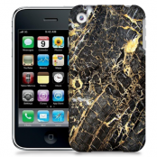 Skal till Apple iPhone 3GS - Marble - Svart/Gul
