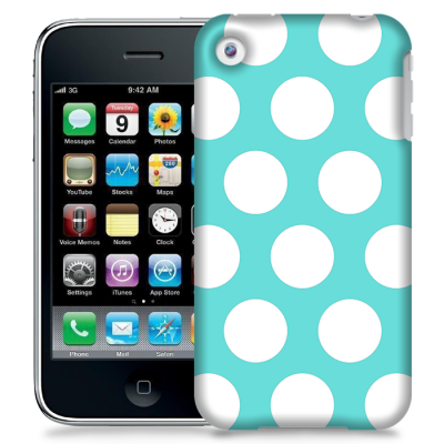 Skal till Apple iPhone 3GS - Polka - Turkos