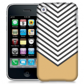 Skal till Apple iPhone 3GS - Ränder - Beige/Vit