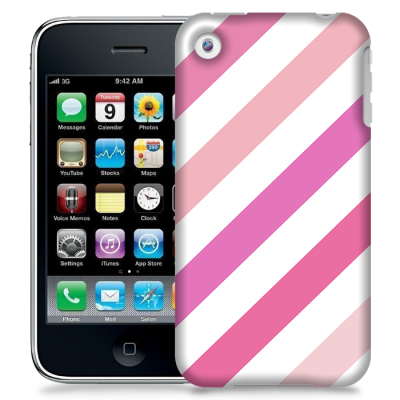 Skal till Apple iPhone 3GS - Ränder - Polkagris