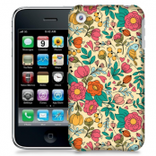 Skal till Apple iPhone 3GS - Retro Blommor - Beige