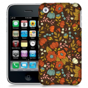 Skal till Apple iPhone 3GS - Retro Blommor - Brun