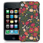 Skal till Apple iPhone 3GS - Retro Blommor - Grå