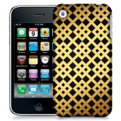 Skal till Apple iPhone 3GS - Rutmönster - Guld/Svart