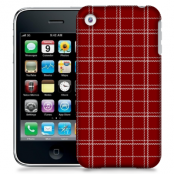 Skal till Apple iPhone 3GS - Sömmar - Rutmönster Röd