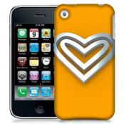 Skal till Apple iPhone 3GS - Steel heart - Orange