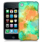Skal till Apple iPhone 3GS - Vattenfärg - Grön/Orange