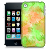 Skal till Apple iPhone 3GS - Vattenfärg - Grön/Persika