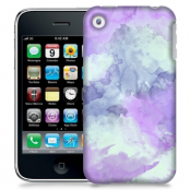 Skal till Apple iPhone 3GS - Vattenfärg - Lila/Ljusblå