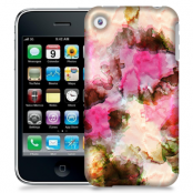 Skal till Apple iPhone 3GS - Vattenfärg - Svart/Ljusrosa