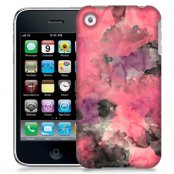 Skal till Apple iPhone 3GS - Vattenfärg - Svart/Rosa