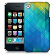 Skal till Apple iPhone 3GS - Blå kvadrater