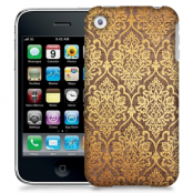 Skal till Apple iPhone 3GS - Canvas Damask - Guld/Brun