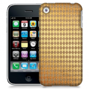 Skal till Apple iPhone 3GS - Canvas Rutor - Guld/Brun