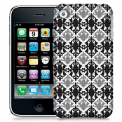 Skal till Apple iPhone 3GS - Damask - Svart/Grå