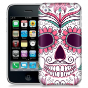 Skal till Apple iPhone 3GS - Glad dödskalle - Rosa