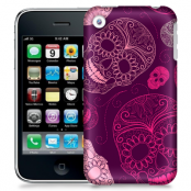 Skal till Apple iPhone 3GS - Glada dödskallar - Lila