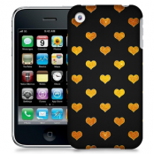 Skal till Apple iPhone 3GS - Hjärtan - Guld/Svart