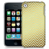 Skal till Apple iPhone 3GS - Ränder - Guld/Mint