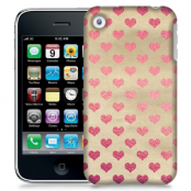 Skal till Apple iPhone 3GS - Retro hjärtan - Lila