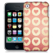 Skal till Apple iPhone 3GS - Retro hjärtan - Rosa