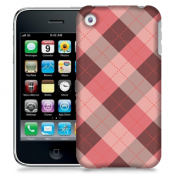 Skal till Apple iPhone 3GS - Rutig - Rosa/Grå