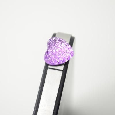 Bling mobilsmycke till 3,5 mm ljuduttag (Heart Lila)