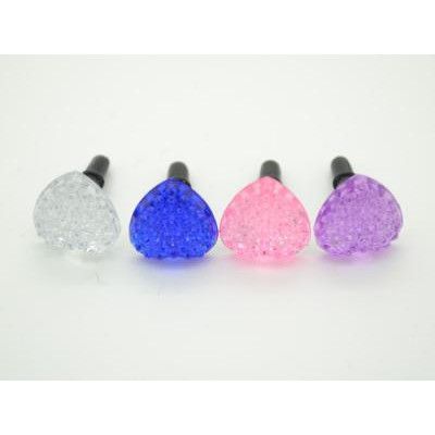 Bling mobilsmycke till 3,5 mm ljuduttag (Heart Vit)