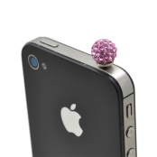 Bling mobilsmycke till 3.5 mm ljuduttag (Rosa)