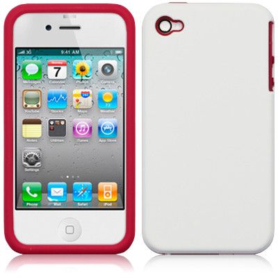 Combo Skal till APPLE iPHONE 4 (Red-White)