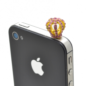 Crown Bling mobilsmycke till 3.5 mm ljuduttag (Rosa)