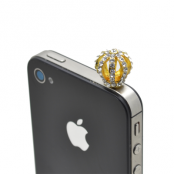 Crown Bling mobilsmycke till 3.5 mm ljuduttag (Vit)