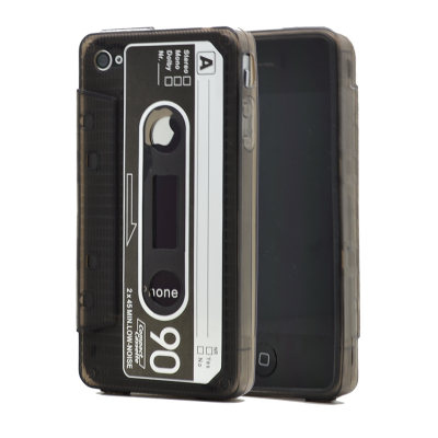 FlexiCase Skal till iPhone 4 - Kassett (Svart)