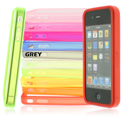 Gel Bumper Skal fr Apple iPhone 4 (Grey)