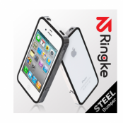 iPhone 4 Ringke Steel Bumper (SVART) + Skrmskydd