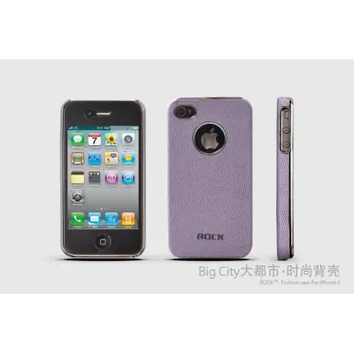 Rock iPhone4/4S BigCity back shell + Skärmskydd (Lila)