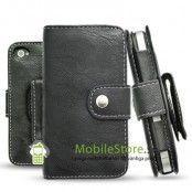 Rotary Plånboksväska till Apple iPhone4 (Svart)