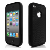 Silikon Cirkel Skal till iPhone 4 (Svart)