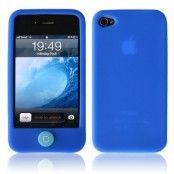 Silikon Homebutton Skal till iPhone 4 (Mörkblå)