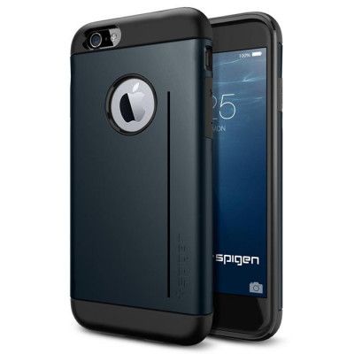 SPIGEN Slim Armor S Skal till Apple iPhone 6/6S  (Metal Slate)