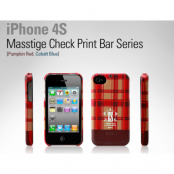 Zenus MASSTIGE CHECK PRINT BAR tilI iPHONE4/4S (RÖD)