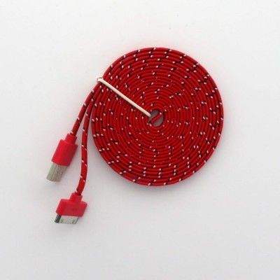3 Meters trasselfri USB laddnings kabel till iPhone 4/4s (Röd)