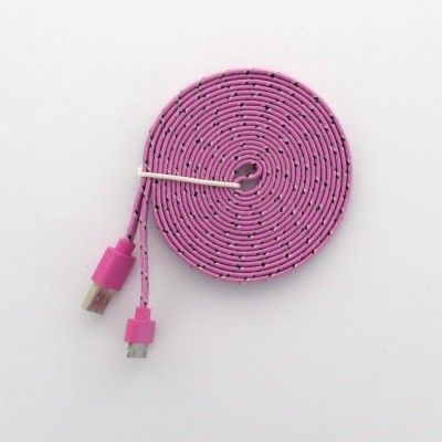 3 Meters trasselfri USB laddnings kabel till iPhone 4/4s (Rosa)