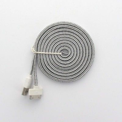 3 Meters trasselfri USB laddnings kabel till iPhone 4/4s (Vit)